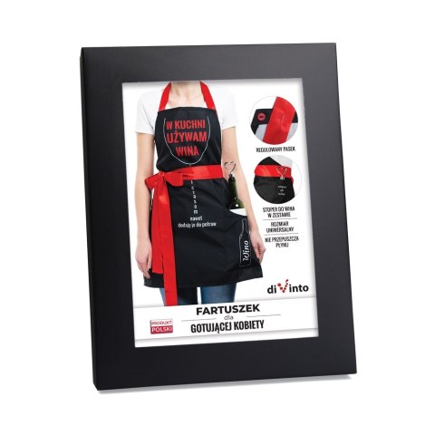 Fartuszek dla gotującej KOBIETY gotuję z winem