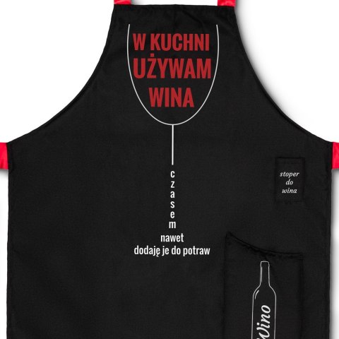 Fartuszek dla gotującej KOBIETY gotuję z winem