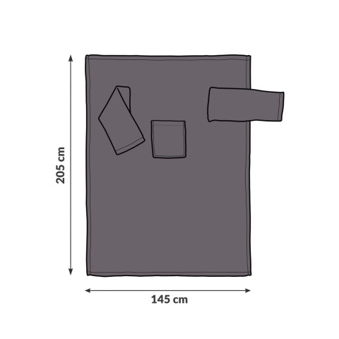 Kocyk Szlafrok Grafit koc z rękawami szary POLSKI