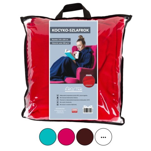 Kocyko - Szlafrok Rudy ciepły koc z rękawami POLAR