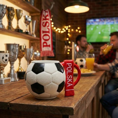 Sprintigo Kubek piłka z szalikiem - Polska - prezent dla piłkarza, kibica