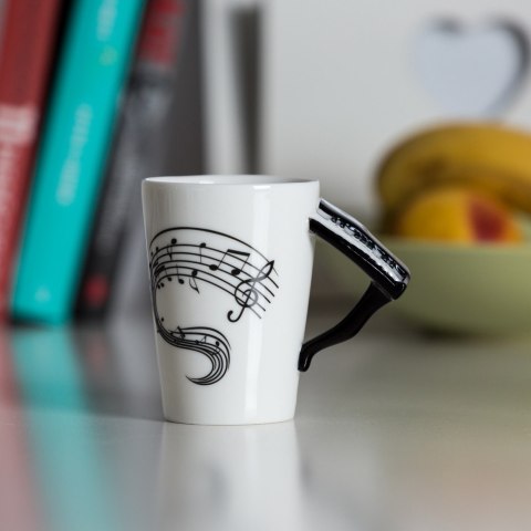 Kubek Muzyka - Fortepian - elegancki prezent dla nauczyciela muzyki, muzyka