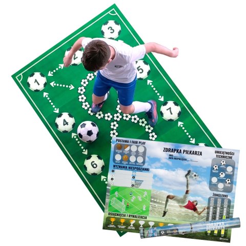 Zestaw Młodego Piłkarza - Mata Sprintigo ProMat 180x120 i Zdrapka Piłkarza