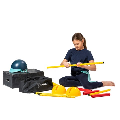 Zestaw Skippi - Hobby Horse Gniado - srokaty i przeszkoda do skakania 135 cm