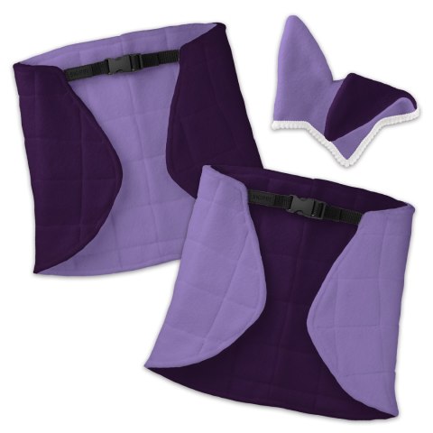 Zestaw Skippi - Hobby Horse Gniady - Derka i nauszniki - wrzos i śliwka