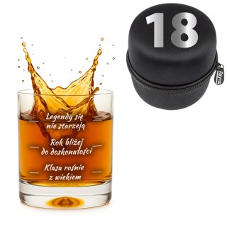 Urodzinowa szklanka do whisky - prezent na 18 urodziny - dla brata chłopaka